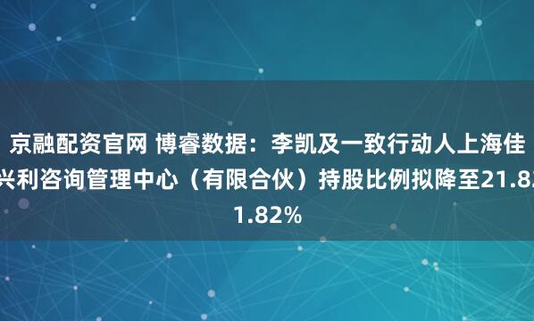 京融配资官网 博睿数据：李凯及一致行动人上海佳合兴利咨询管理中心（有限合伙）持股比例拟降至21.82%