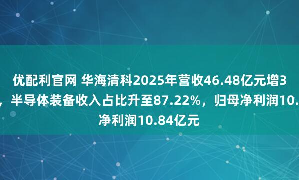 优配利官网 华海清科2025年营收46.48亿元增36.46%，半导体装备收入占比升至87.22%，归母净利润10.84亿元